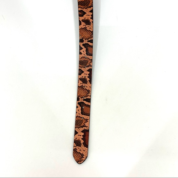 Universal Thread Exotic Coral Python Snakeskin Print Faux Leather Belt New Nwt - Picture 4 of 14